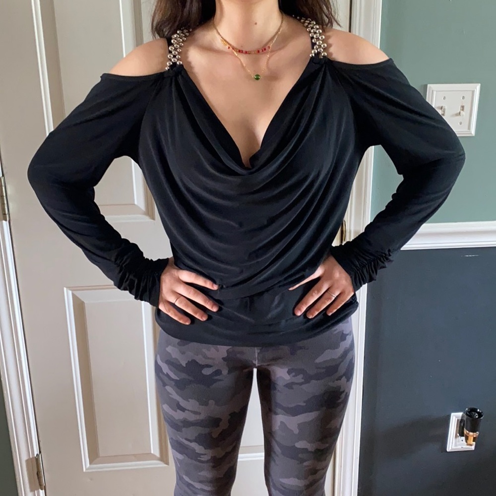 Women’s off the shoulder beaded detail top